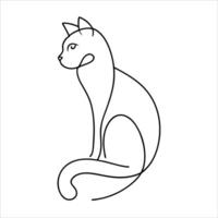 Cat drawn in simple continuous line minimalist style showing a clean artistic feline figure ideal for home decor branding or pet themed graphic illustrations vector