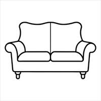 Comfortable couch illustration using continuous line art drawing style to portray cozy home atmosphere great for modern furniture branding or lifestyle imagery vector