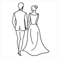 Elegant couple captured in continuous line art drawing style symbolizing romance connection and harmony perfect for minimalist love themed designs and artwork vector