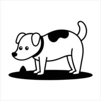 Playful dog captured mid dig in continuous line style art showcasing natural canine behavior ideal for pet themed minimalist designs and animal motion illustrations vector