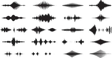 Sound wave set sound waves equalizer audio waves radio signal music recording vector