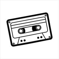 Cassette tape drawn in minimalist continuous line art style reflecting a classic audio device great for retro music themes creative projects or nostalgic branding vector