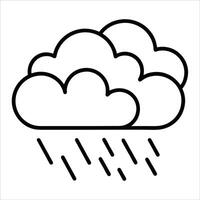 Rainy clouds created in continuous line art style symbolizing stormy weather or mood themes perfect for educational materials or climate focused artwork vector