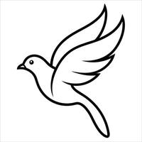 Flying bird illustrated in continuous line art style representing freedom grace and minimal elegance perfect for nature themes wildlife artwork and peaceful flight symbolism vector