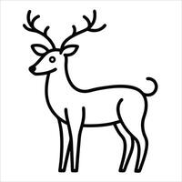 Deer illustrated in smooth continuous line art style with a gentle and natural pose perfect for wildlife art nursery decor or forest inspired designs vector