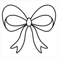 Decorative ribbon bow elegantly drawn in continuous line art style perfect for festive packaging gift tags invitations or graceful design elements vector