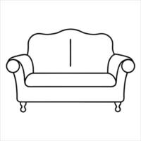 Line art sofa design in continuous drawing style showcasing cozy seating and minimal lines perfect for stylish home visuals or comfort focused advertising vector