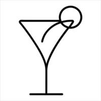 Cocktail glass drawn in minimalist continuous line art style representing elegant drinkware perfect for bar menus celebration graphics or sophisticated event designs vector