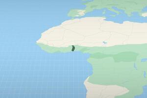 Togo highlighted on a detailed map, geographic location of Togo. vector