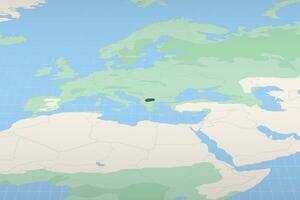 North Macedonia highlighted on a detailed map, geographic location of North Macedonia. vector