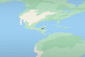 Belize highlighted on a detailed map, geographic location of Belize. vector