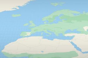 Liechtenstein highlighted on a detailed map, geographic location of Liechtenstein. vector