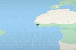 Sierra Leone highlighted on a detailed map, geographic location of Sierra Leone. vector