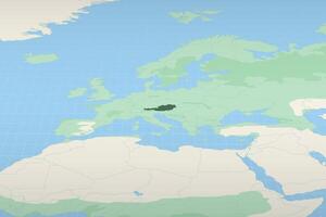 Austria highlighted on a detailed map, geographic location of Austria. vector