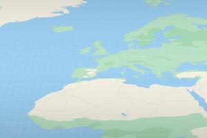 Andorra highlighted on a detailed map, geographic location of Andorra. vector
