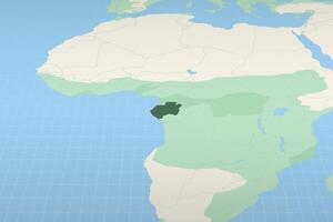 Gabon highlighted on a detailed map, geographic location of Gabon. vector