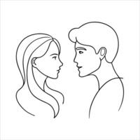 Minimalist drawing of a couple in love holding each other illustrated in artistic continuous line style perfect for romantic art and intimate couple based visuals vector