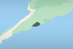 Uruguay highlighted on a detailed map, geographic location of Uruguay. vector