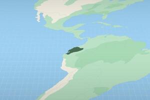 Ecuador highlighted on a detailed map, geographic location of Ecuador. vector