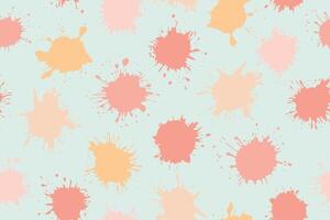Seamless pattern of colorful splashes. Bright colorful spots, trendy modern background for your design. paint splashes on blue. vector