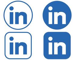 LinkedIn Logo in Circle and Square Styles vector