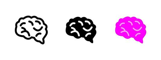 Brain icon. Human brain shape with curved folds and neural structure illustration. Mental activity and intelligence symbol. Cognitive process and knowledge sign. Thinking pictogram. vector