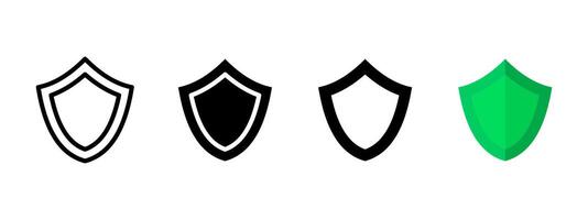 Shield icon. Classic protective shield with bold outline illustration. Security and privacy guard symbol. Representation of digital safety or antivirus sign. Defense and cybersecurity pictogram vector