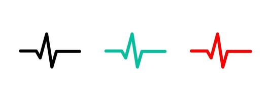 Heartbeat line icon. Cardiogram waveform representing pulse rhythm illustration. Used in health and medical diagnostics symbol. Vital signs and heart activity sign. EKG pictogram. vector