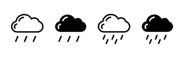 Rain cloud icon. Stormy weather illustration. Thunderstorm and precipitation symbol. Meteorology and climate forecast pictogram for weather applications. vector