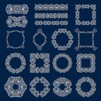 Tunisian Ornament Frame Pattern Set Ethnic Design vector