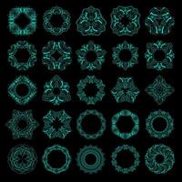 Cyberpunk futuristic geometric frame and pattern design vector