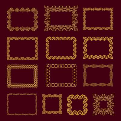 Chinese Ornamental Frame Collection Traditional Golden Border