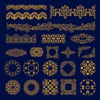 Chinese Decorative Border Frame Patterns Set vector