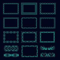Cyberpunk futuristic frame design geometric glowing patterns vector