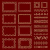 square frame and border ethnic ornament Uzbekistan pattern vector