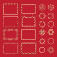 frame and ethnic ornamental elements in Turkish style vector
