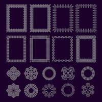 Ornament frame and elements in Aztec style vector