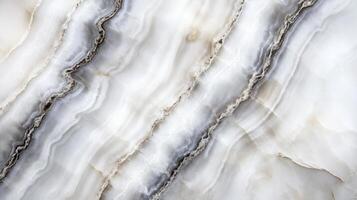 Natural white and gray onyx marble texture with wavy patterns, abstract background photo