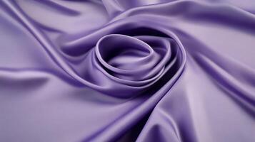 Flowing purple silk fabric in spiral pattern with smooth texture photo