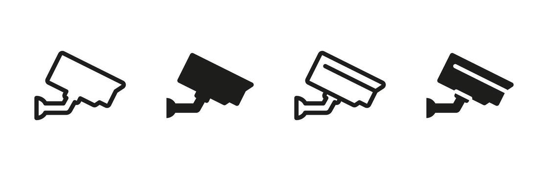 Security camera icon. Wall-mounted CCTV surveillance illustration. monitoring symbol for public spaces, security systems and private property protection. vector