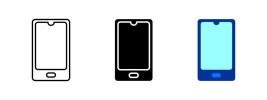 Smartphone icon. Modern touchscreen mobile phone with front camera illustration. Digital device for communication and internet symbol. Technology and portability sign. Mobile phone pictogram. vector
