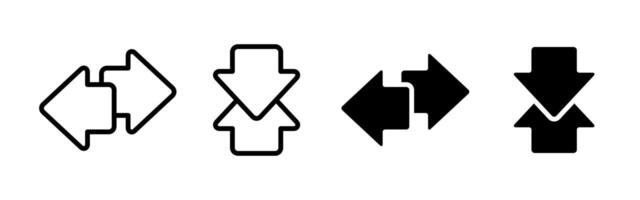 Switch arrows icon. Two bold arrows pointing in opposite directions illustration. Interface element symbol of exchange, transfer or toggle action in digital controls or navigation. vector