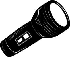 Flashlight is a portable light source. It works on batteries or an accumulator. Illumination of space in the dark or in conditions of poor visibility. Pocket flashlight. vector