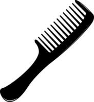Hair comb. A comb is a tool for separating tangled strands, massaging the scalp and creating order in the hairstyle. Hair care. vector