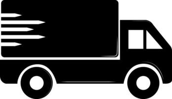 Fast delivery truck. Transport designed for the prompt transportation of goods, parcels and cargo. A symbol of speed, reliability and modern logistics solutions. Dynamic lines emphasize urgency. vector