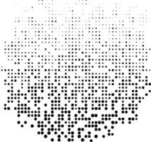 Halftone graphic effect. Black dots on a white background. Transfer of shadows and depth in printed graphics, comics. Vintage design. Round halftone dots. Black pattern. vector