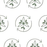 pattern with business icon of a windmill with a green leaf, which means ecological energy production, the union of business and ecology vector
