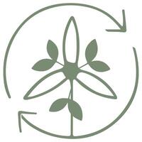 simple business icon of a windmill with a green leaf, meaning ecological energy production, the union of business and ecology vector