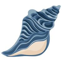 icon of a blue large shell from the bottom of the ocean or sea, for various summer and nautical designs vector
