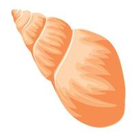 icon of a yellow seashell, namely the shell of a crustacean, for marine and summer designs vector
